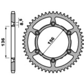 PBR Standard C45 Steel Rear Sprocket 820 - 520 APRILIA / BETA / GAS GAS / HUSQVARNA / SHERCO / SUZUKI 125-630cc 80-20
