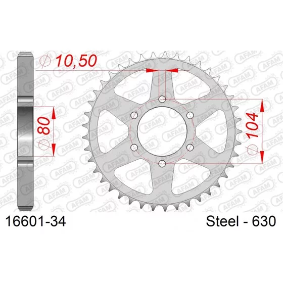 AFAM Steel Standard Rear Sprocket 630 33-41 teeth KAWASAKI Z / GPZ 750-1100cc 72-84