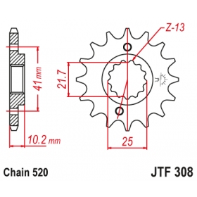 Front sprocket JTF308RB