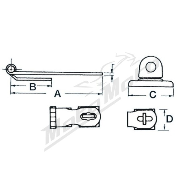 Osculati hasp & staple 64x29mm