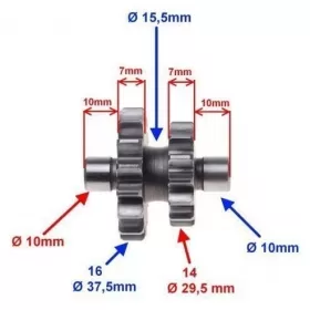 Starter bendix SHINERAY XY125-10D / XY150-17 14+16teeth