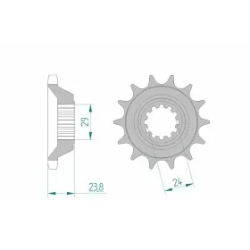 AFAM plieninė priekinė žvaigždutė 24806 - 530 KAWASAKI ZZR 1100 1990-1922