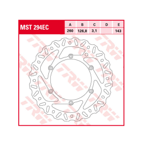 TRW Front left brake disc Beta RR 250-498 05-17
