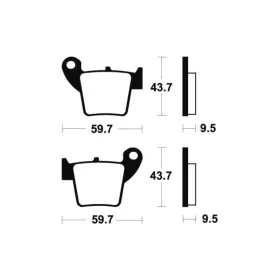 TECNIUM MX/ATV Sintered Metal Brake pads - MO277 Aprilia / Fantic / HM / Honda / TM racing 85-450cc 02-24