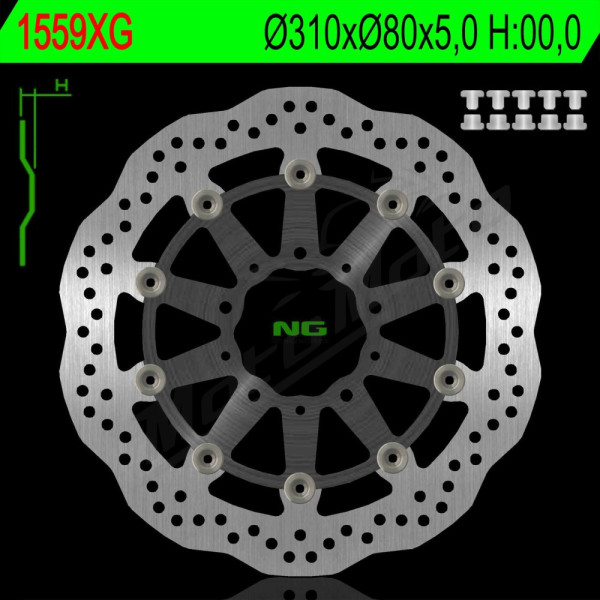 NG Front Floating Brake Disc 310X80X5mm Kawasaki GTR / GT 1400cc 07-18
