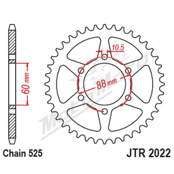 JT Grandinės komplektas sustiprintas 525Z3 15/38 Royal Enfield Himalaya / Scram 400-11 19-25