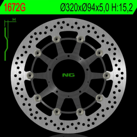 NG Front Floating Brake Disc 320X94X5mm Honda CBR 1000cc 17-19