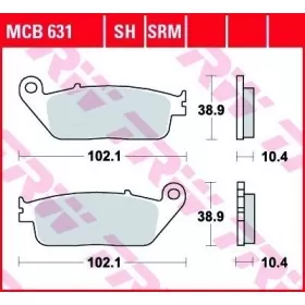 BRAKE PADS TRW MCB631 STANDARD