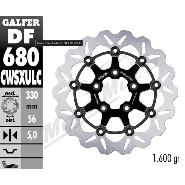 GALFER Priekinis plaukiojantis stabdžių diskas 330 mm HARLEY DAVIDSON FLHR / FLHTCI / FLSTF / FLSTN 883-1923cc 86-23