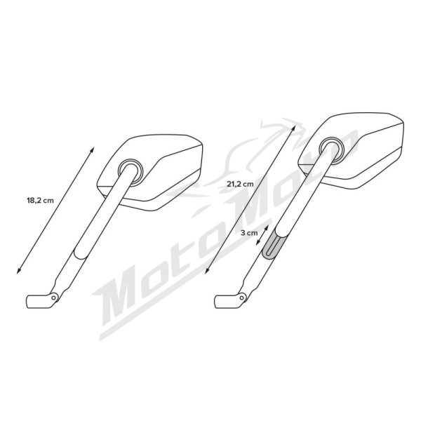 SW-MOTECH Sport Mirror Set Long Arm Aprilia / CF Moto / Honda / Husqvarna / Kawasaki / KTM / Suzuki / Triumph / Voge 250-1290 91-26