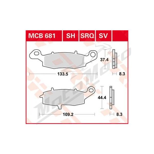 TRW SH Series Sindered Rear Brake Pads Kawasaki VN / W / ZR-7 800-1500cc 99-19