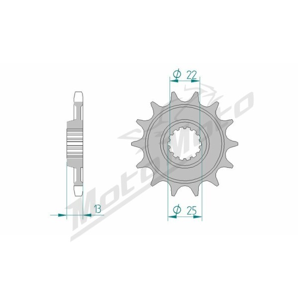 AFAM plieninė standartinė priekinė žvaigždutė 94902 - 525 17 dantukų MOTO MORINI GRANPASSO / SPORT / CORSARO 1200cc 05-13