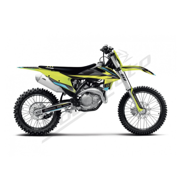 Blackbird lipdukų rinkinys + sėdynės užvalkalas Stealth KTM SX / SX-F / EXC / EXC-F 125-500cc 19-23