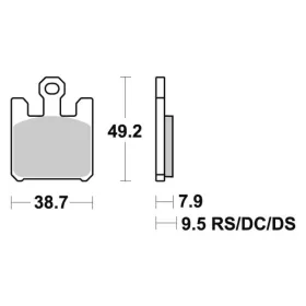 Sbs stabdžių trinkelės 788DS-1 Dual Sinter DERBI / KAWASAKI / SUZUKI