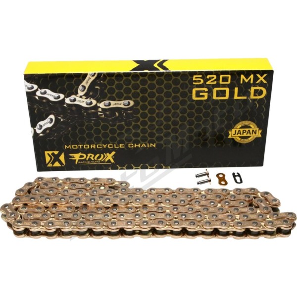 PROX 520 MX grandinė auksinė 120 narelių Aprilia / Honda / Husaberg / Suzuki / Yamaha / KTM / Kawasaki 80/700 72-26