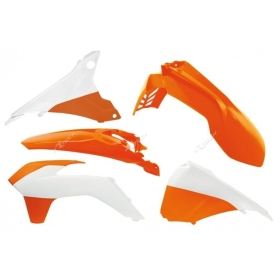 RACETECH Plastikų komplektas KTM EXC, EXC-F 125/500cc 14-16 Oranžinė/ Balta