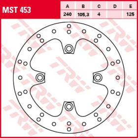 TRW Priekinis / galinis stabdžių diskas 240/105,3x4mm 4x125mm Honda FES / SH / NSS 125-250 98-16