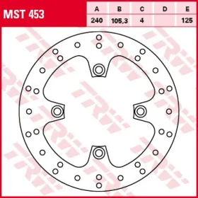 TRW Priekinis / galinis stabdžių diskas 240/105,3x4mm 4x125mm Honda FES / SH / NSS 125-250 98-16