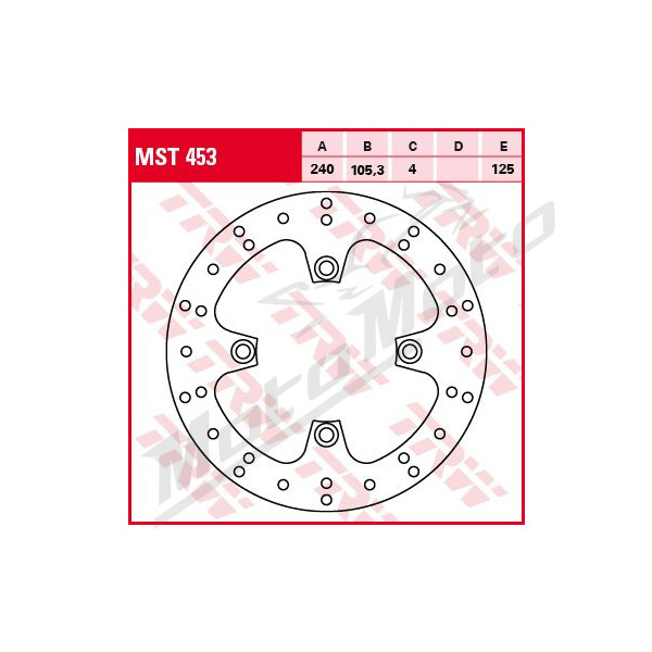TRW Priekinis / galinis stabdžių diskas 240/105,3x4mm 4x125mm Honda FES / SH / NSS 125-250 98-16