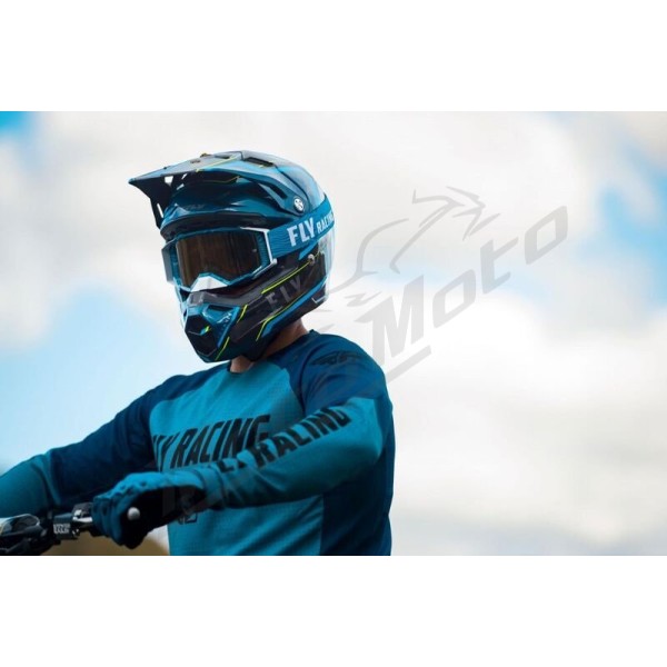FLY RACING Formula Carbon Axon Helmet Black/Blue  XL