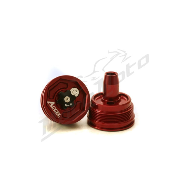 Accel Red Front Shock Absorber Top Cap Nut Honda / Kawasaki / Suzuki / Yamaha 125-450cc 06-20