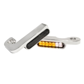 HEINZ BIKES LED Handlebar Turn Signals/ Position Lights Chrome Harley Davidson XL / XLH 883/1200 90-03