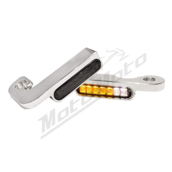 HEINZ BIKES LED Handlebar Turn Signals/ Position Lights Chrome Harley Davidson XL / XLH 883/1200 90-03