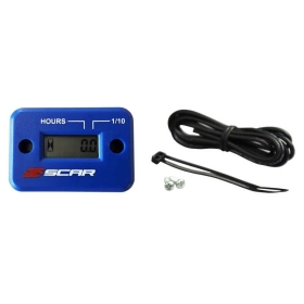 SCAR Universal Hour-meter with Wire Velcro Fixing Blue