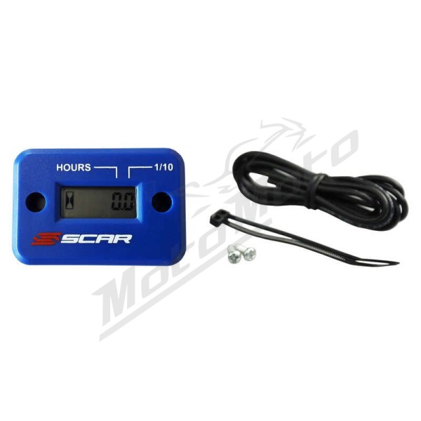 SCAR Universal Hour-meter with Wire Velcro Fixing Blue