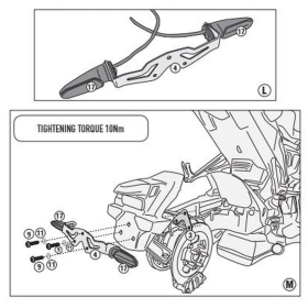 KAPPA Adapter to mount side rack Honda CB 1000RA 18-19