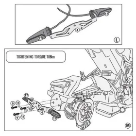 KAPPA Adapter to mount side rack Honda CB 1000RA 18-19
