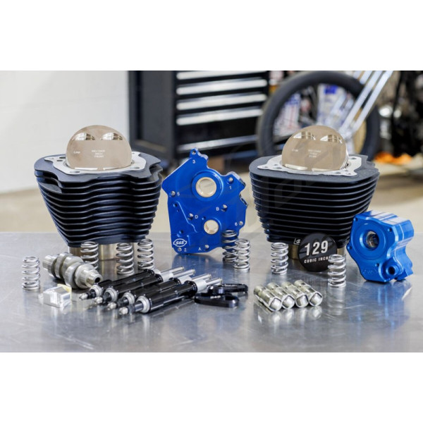 S&S CYCLE 129" Power Package Engine Performance Kit Harley Davidson FLDE / FLFB / FLHC 1750cc 17-24