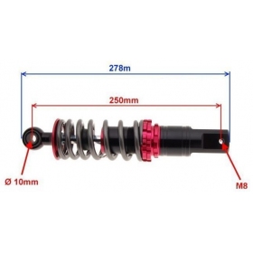 Rear adjustable shock absorber MINARELLI/ PEUGEOT/ MORINI/ Universal 278mm Ø10 M8