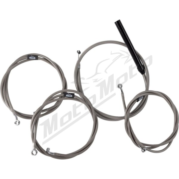 LA CHOPPERS Complete Stainless Braided Handlebar Cable/Brake Line Kit Harley Davidson 1868 23-24
