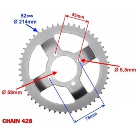 Rear sprocket ROMET ZETKA 38 / 52Teeth