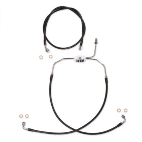 MAGNUM SHIELDING XR Front Brakeline Kit Black/Chrome Harley Davidson FLHT / FLHTCU / FLHTI / FLHX / FLHXI 1340/1800 94-07