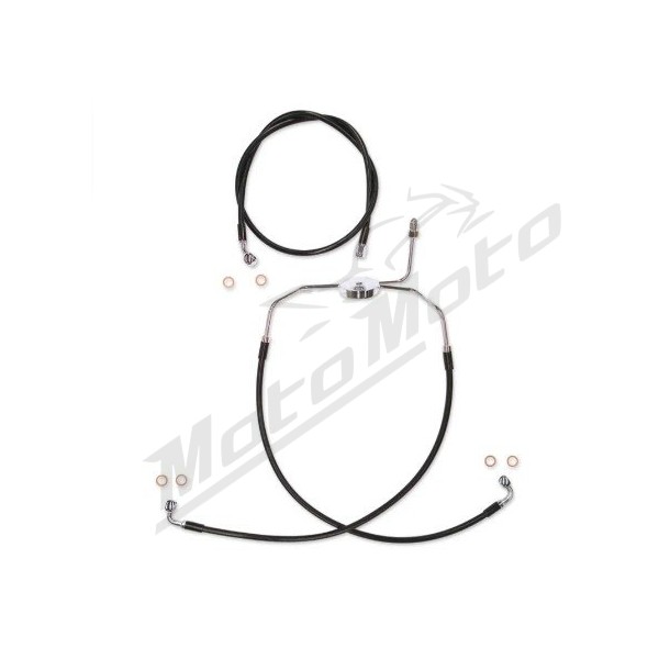 MAGNUM SHIELDING XR Front Brakeline Kit Black/Chrome Harley Davidson FLHT / FLHTCU / FLHTI / FLHX / FLHXI 1340/1800 94-07