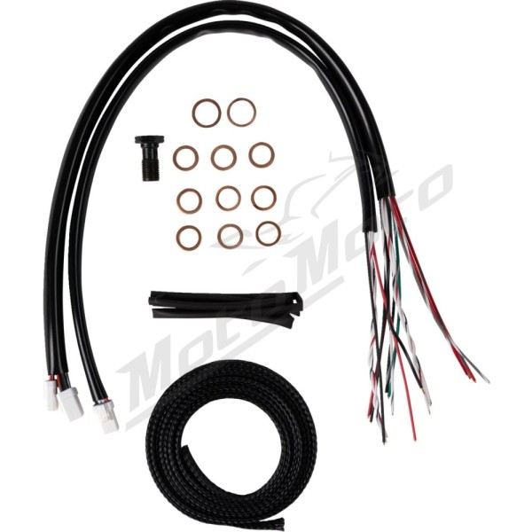 LA CHOPPERS Complete Midnight Braided Handlebar Cable/Brake Line Kit Harley Davidson 1868-1977 23-24
