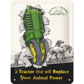 Plastic tin sign JOHN DEERE TRACTOR REPLACE 15x20