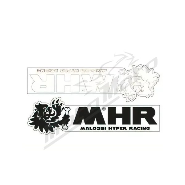 SALE! Sticker MHR Malossi hyper racing clear background Black / White 7pcs.