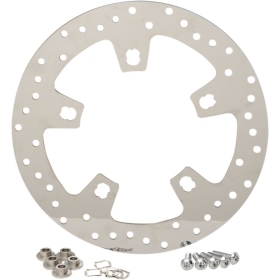 DRAG SPECIALTIES Polished Stainless Steel Drilled Brake Rotor Harley Davidson FLH / FLHR / FLHRC 1690-1923cc 14-24