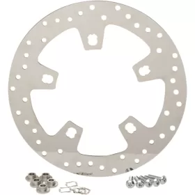 DRAG SPECIALTIES Polished Stainless Steel Drilled Brake Rotor Harley Davidson FLH / FLHR / FLHRC 1690-1923cc 14-24