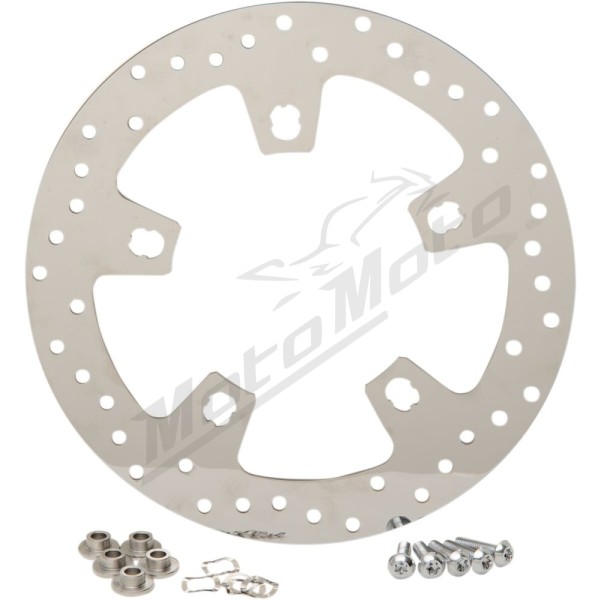 DRAG SPECIALTIES Polished Stainless Steel Drilled Brake Rotor Harley Davidson FLH / FLHR / FLHRC 1690-1923cc 14-24