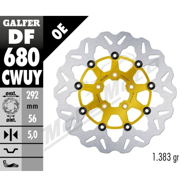 GALFER "Wave®" priekinis stabdžių diskas Harley Davidson FLDE / FLHR / FLSTF / FXDF / FXST / XG / XL / XLH / XR 500-1923cc 00-23