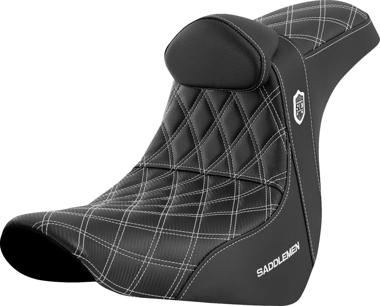 SADDLEMEN Pro Series SDC Performance Grip Seat White Harley Davidson FLSB / FXLR / FXLRS / FXLRST 1750-1923cc 18-25