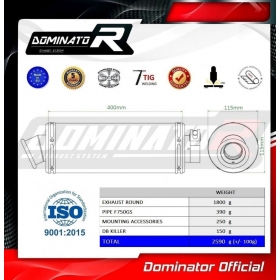 Duslintuvo bakelis Dominator ST + dB killer medium BMW F750GS 2018 - 2020 