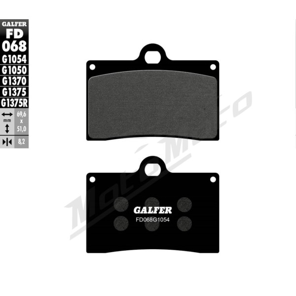 GALFER Semi-Metallic Brake Pads Aprilia / Benelli / Beta / Bimota / Ducati / Honda / Indian / KTM Mash / Moto Guzzi / Yamaha 125-1200 87-24