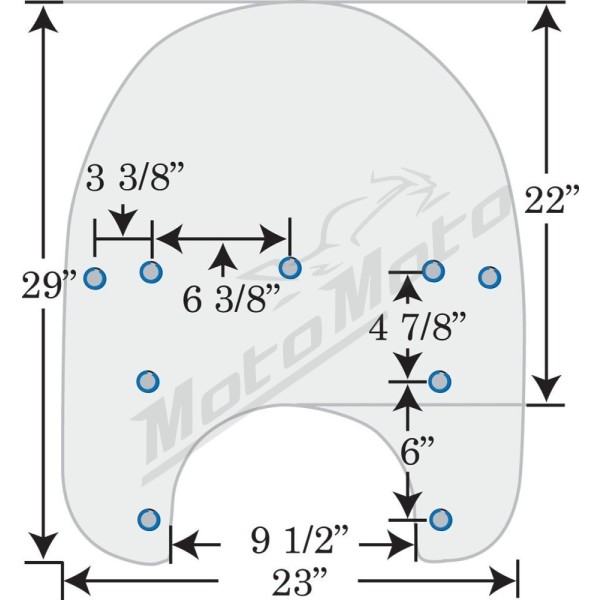 MEMPHIS SHADES HD Road King atsarginis priekinis plastikas skaidrus 43x58,5cm Harley Davidson FLHR / FLHRCI / FLHRI / FLHRS / FLHRSI / FLHRXS / 1340-1868 94-24