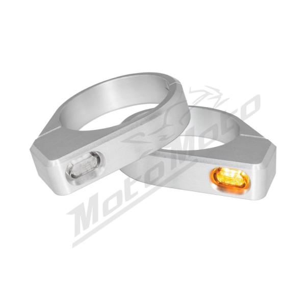 HEINZ BIKES ZC-Line Micro LED Turn Signals For Forks ChromeØ47/49mm Harley Davidson FXDWG 1690 14-15
