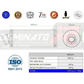 Exhaust silincer Dominator Round KAWASAKI ZX6R 1998-2002